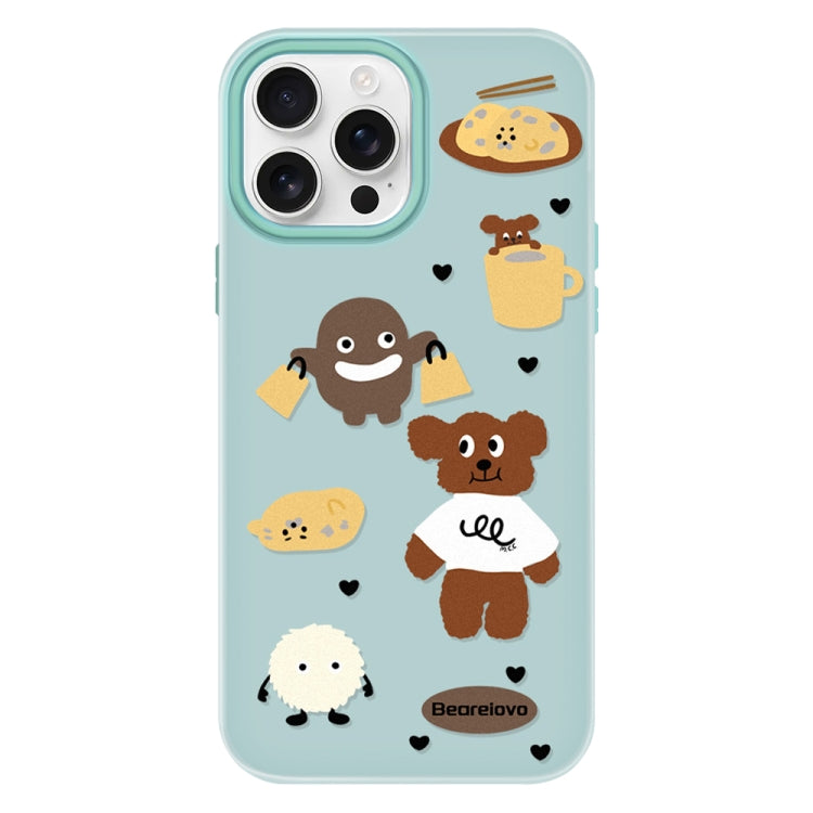 Funda híbrida TPU Policarbonato iPhone 14 Pro Max Tacto de Piel (Verde Claro)