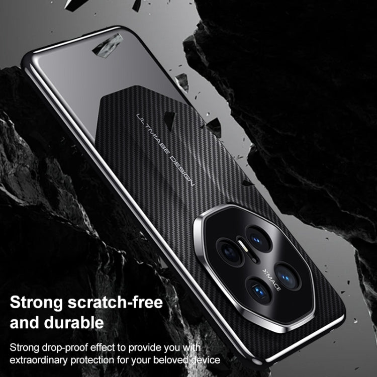 Funda para Teléfono Huawei Mate 70 Rs Diseño Ultimate Platinum Imitación Fibra de Carbono (Negra)