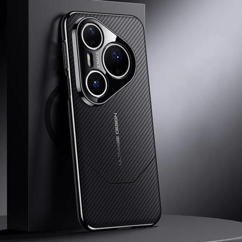 Funda premium de fibra de carbono con diseño de vanguardia para Huawei Pura 80 Ultra 5G (negra)