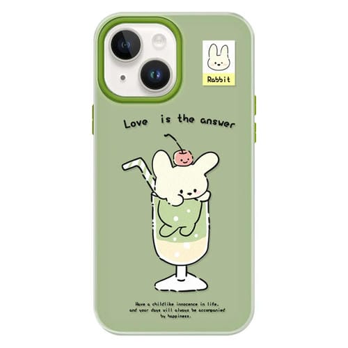 Funda híbrida TPU y Policarbonato iPhone 13 con Tacto de Piel (Verde Taza de Perro)