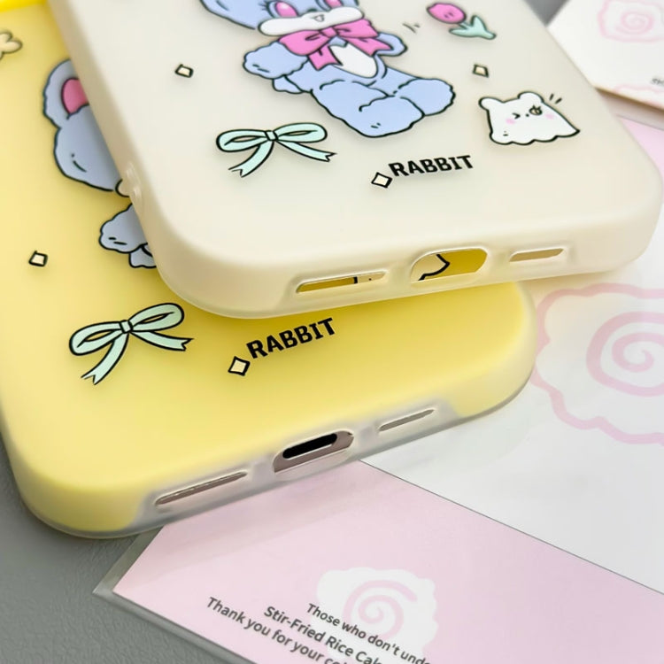 Funda híbrida TPU y PC para iPhone 12 soporte para tartas de postre (Blanco)