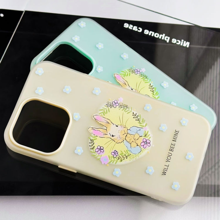Funda híbrida TPU y PC con tacto de piel para iPhone 12 (Gato Rosa y Blanco)
