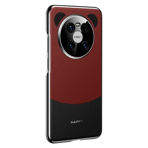 Funda de Cuero Huawei Mate 40 Panda 2 para Teléfono, Sencilla, para PC (Negra y Roja)