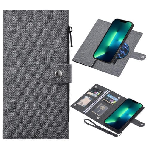 Funda de Cuero con Tapa Magnética Rfid Magsafe para iPhone 13 Pro Max Vili Gbs Series (Negra)