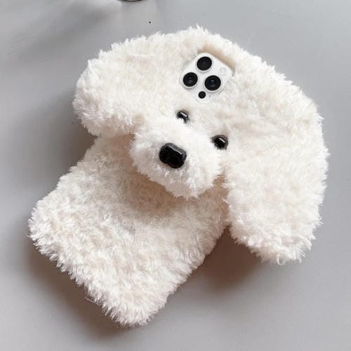 Funda TPU iPhone 13 Pro Max Diseño Perro de Peluche (Blanco)