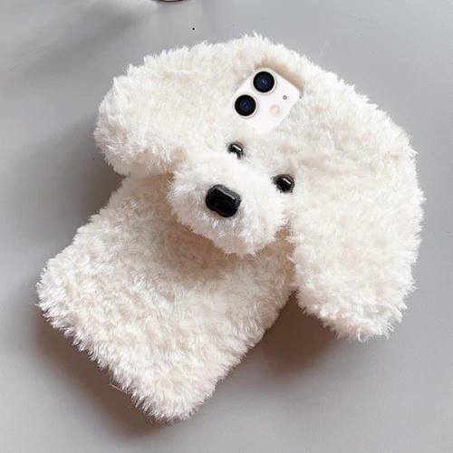 Funda TPU iPhone 12 Mini Diseño Perro de Peluche (Blanco)