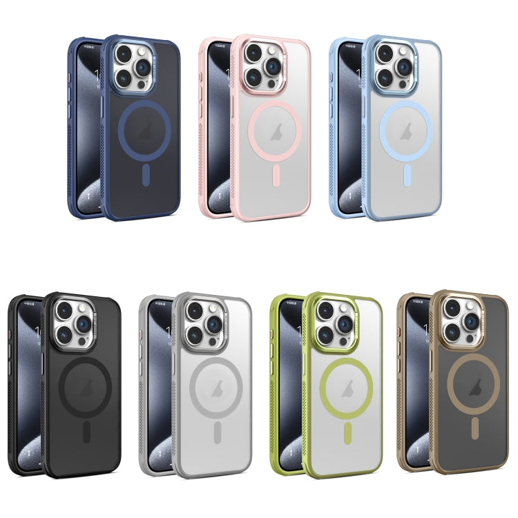 Estuche para Teléfono Magsafe Marco Metal Esmerilado Sensación Piel Enfriamiento Lateral para iPhone 13 Pro (Gris)