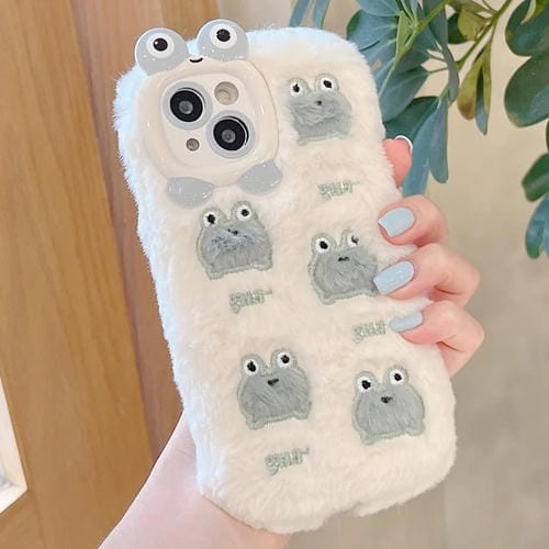 Funda TPU para iPhone 13 con Peluche Bordado Cinco Ranitas