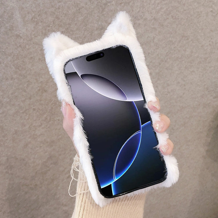 Funda para Teléfono iPhone 12 Pro Cobertura Total Gato Peluche 3D (Negro)