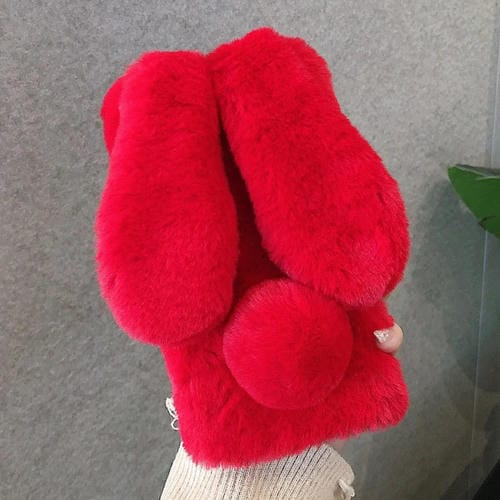 Funda para Teléfono iPhone 13 Cobertura Total Conejo Orejas Largas 3D (Rojo)