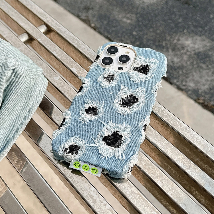 Funda de Pu iPhone 16 Pro Max Múltiples Agujeros Encaje (Negro)