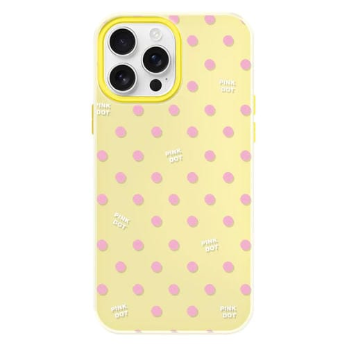Funda híbrida TPU y Policarbonato iPhone 16 Pro Tacto Sedoso (Lunares Amarillos)