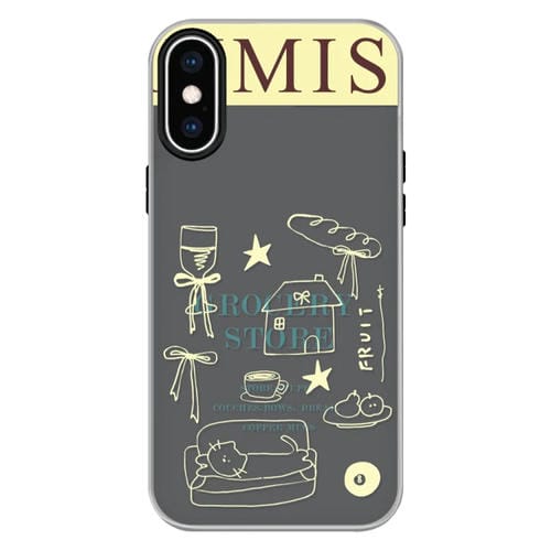 Funda Híbrida TPU y Policarbonato Shop Line Draft para iPhone X/Xs (Black)