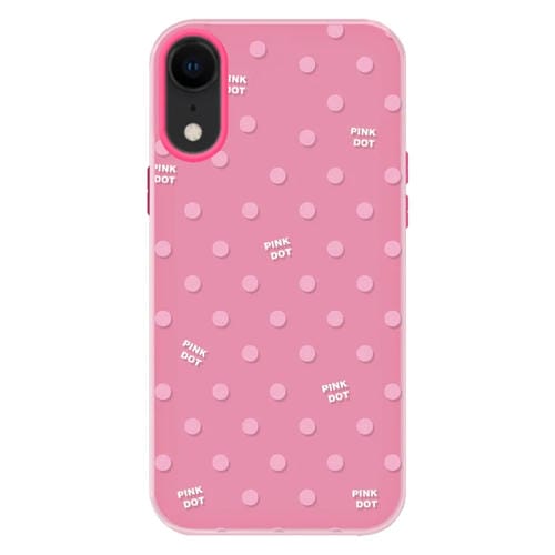 Funda híbrida TPU Policarbonato iPhone Xr Tacto sedoso (Lunares, Rosa y Rojo)