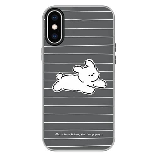 Funda híbrida TPU Policarbonato iPhone Xs Max Tacto Sedoso (Running Puppy Black)