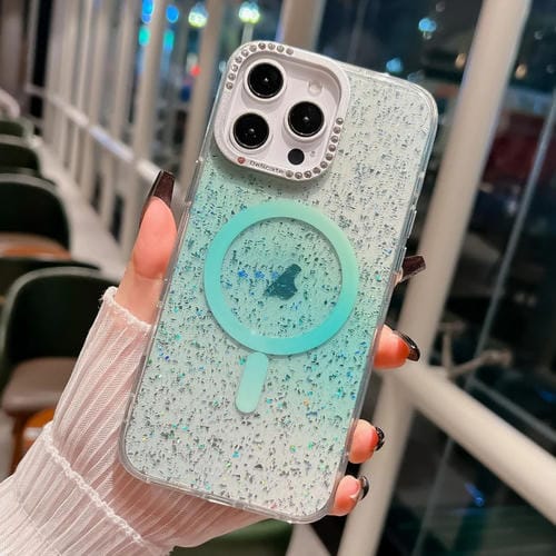 Estuche para Teléfono Blink Series iPhone 13 Pro Max Marco Metal Cierre Magnético (Verde Azulado Oscuro)