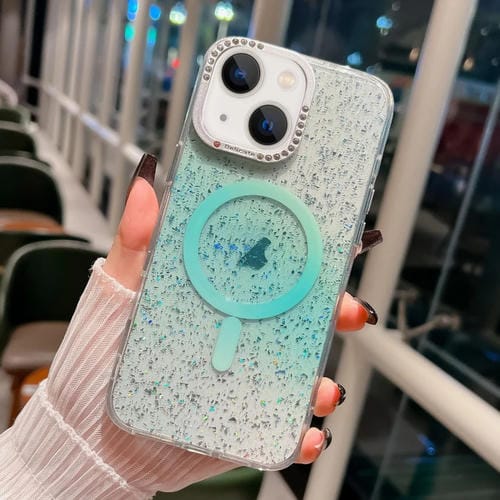 Estuche para Teléfono iPhone 13 Blink Series Marco de Lente Metal Cierre Magnético Magsafe (Verde Azulado Oscuro)