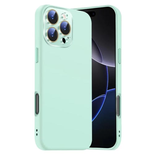 Funda de Silicona Líquida para iPhone 16 Pro con NanoLente (Cian Claro)