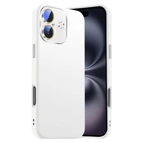 Funda de Silicona Líquida para iPhone 16 Plus con NanoLente (Blanca)