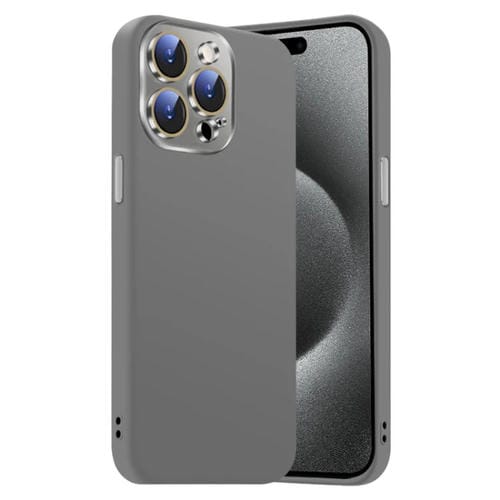 Funda de silicona líquida iPhone 15 Pro con nanoLente (Gris Titanio)