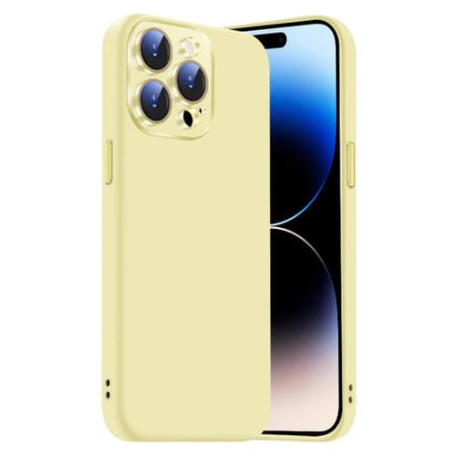 Funda de Silicona Líquida para iPhone 14 Pro con NanoLente (Amarilla)