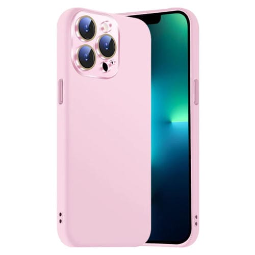 Funda de Silicona Líquida para iPhone 13 Pro Max con NanoLente (Rosa)