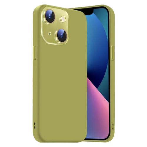 Funda de Silicona Líquida para iPhone 13 con NanoLente (Verde Fruta)