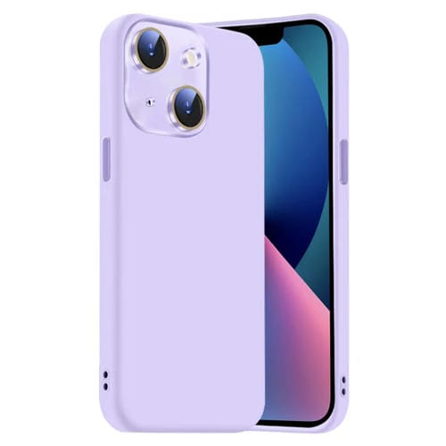 Funda de Silicona Líquida para iPhone 13 con NanoLente (Morado Claro)