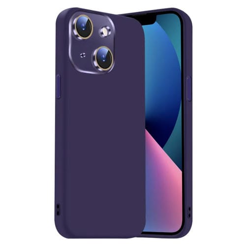 Funda de Silicona Líquida para iPhone 13 con NanoLente (Morado Oscuro)