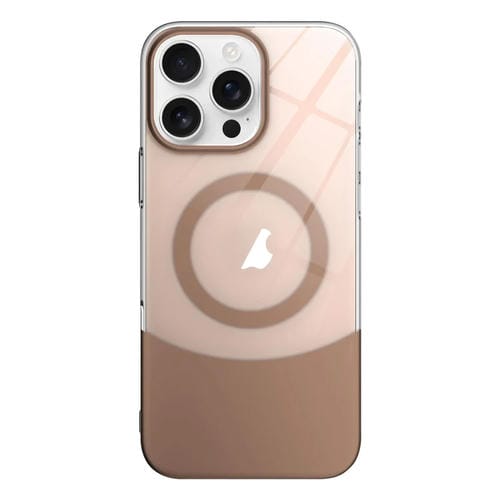 Funda para teléfono PC Magsafe con contraste de color para iPhone 13 Pro Max (Dorado)