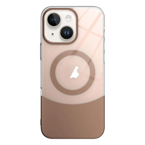 Funda para Teléfono PC Magsafe con Contraste de Color Delgado para iPhone 13 (Dorado)