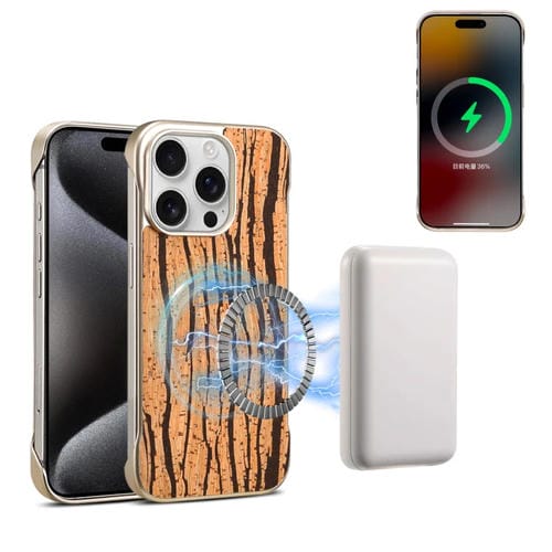 Funda para iPhone 15 Pro Denior A18 Woodenpaint Magsafe Estampado de Árbol