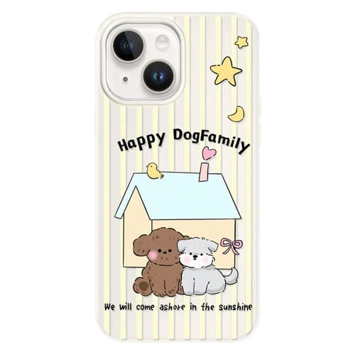 Funda híbrida TPU y Policarbonato iPhone 13 Tacto de Piel (Perro Blanco)