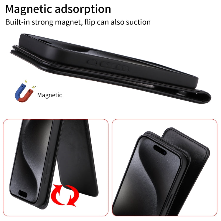 Funda de Cuero con Tapa Vertical Magnética para OnePlus 13 (Negra)