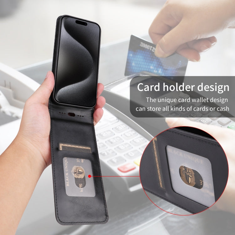 Funda de Cuero con Tapa Vertical Magnética para OnePlus 13 (Negra)