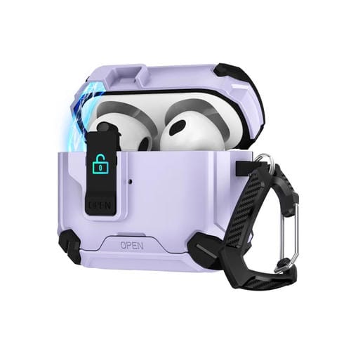 Estuche para Auriculares con Soporte Magnético Magsafe para Airpods Pro (Negro y Morado)