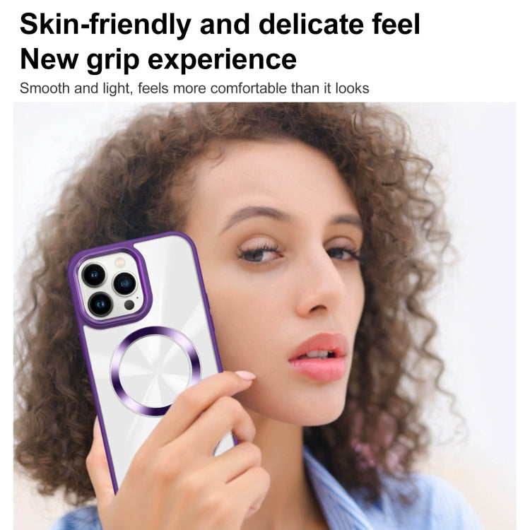 Funda para Teléfono Magsafe iPhone 13 Pro Textura Cd Brillante (Morado Oscuro)