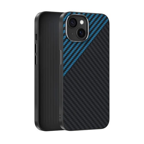 Funda para Teléfono Abeel C Carbon Fiber Series 6D Micro Relief Magsafe para iPhone 14 (Negro y Azul)