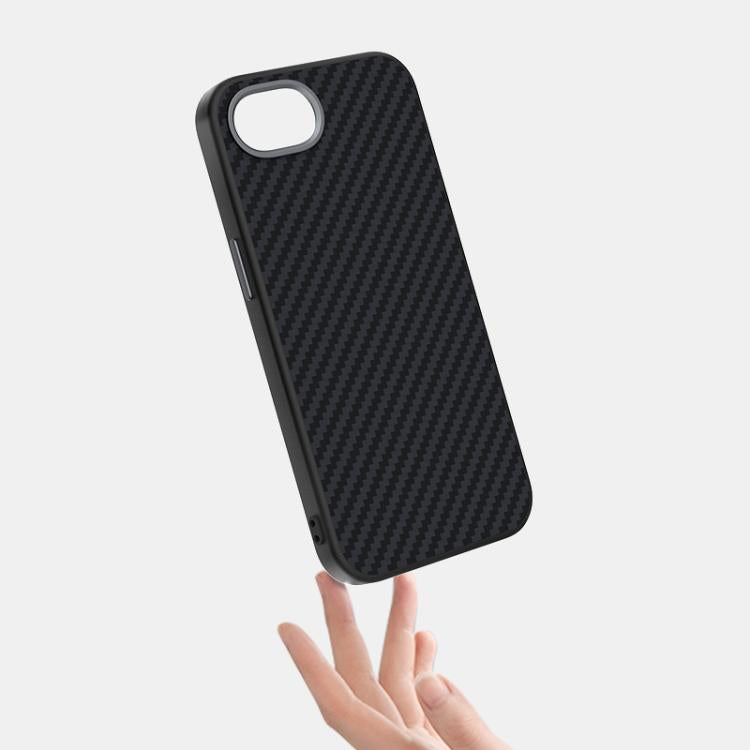 Funda para iPhone 16E Abeel C Carbon Fiber Series 6D Micro Relief Magsafe (Negra y Gris)