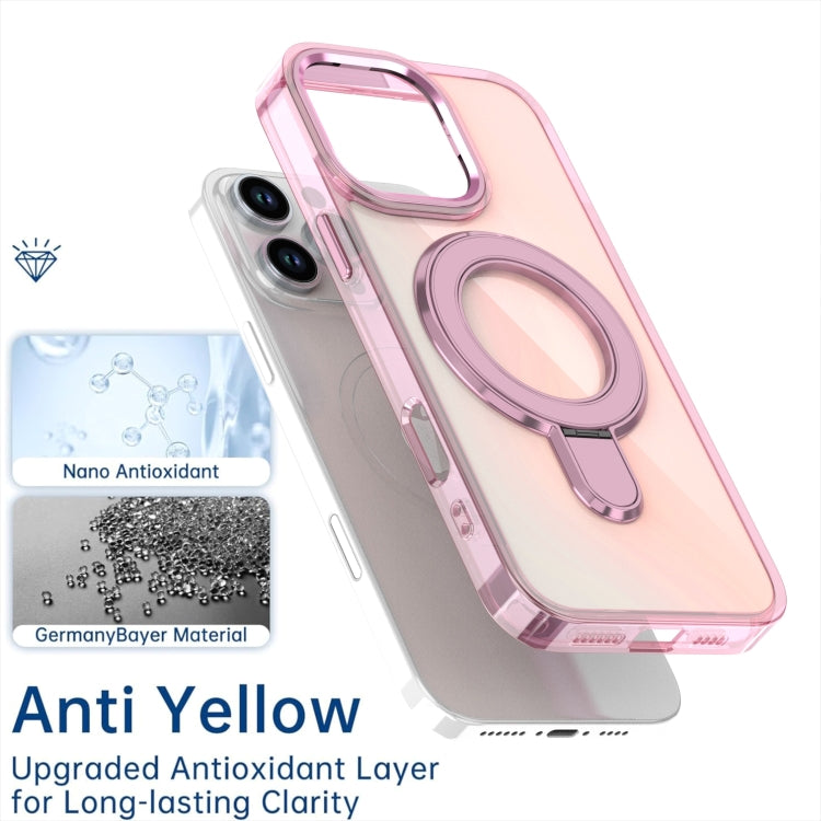 Estuche para Teléfono con Soporte Magsafe iPhone 16 Plus Revestimiento Degradado Decoloración (Azul Transparente)