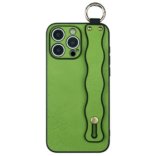 Funda TPU con Soporte para Pulsera Ondulada iPhone 13 Pro Max (Verde)