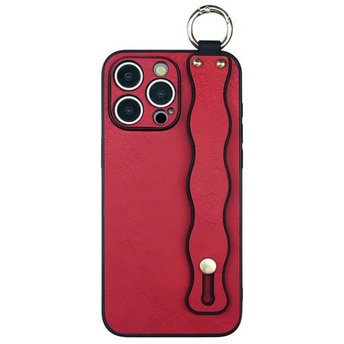 Funda TPU con Soporte para Pulsera Ondulada iPhone 13 Pro (Rojo)