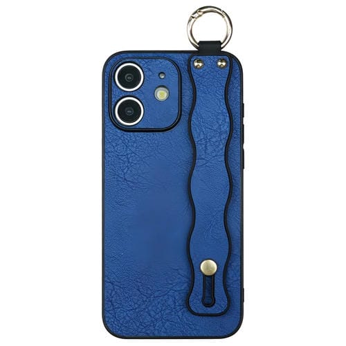 Funda TPU con Soporte para Pulsera Ondulada para iPhone 12 (Azul)