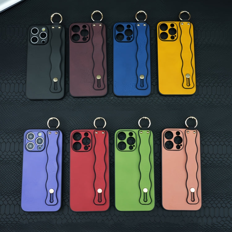 Funda TPU con Soporte para Pulsera Ondulada para iPhone 12 (Azul)