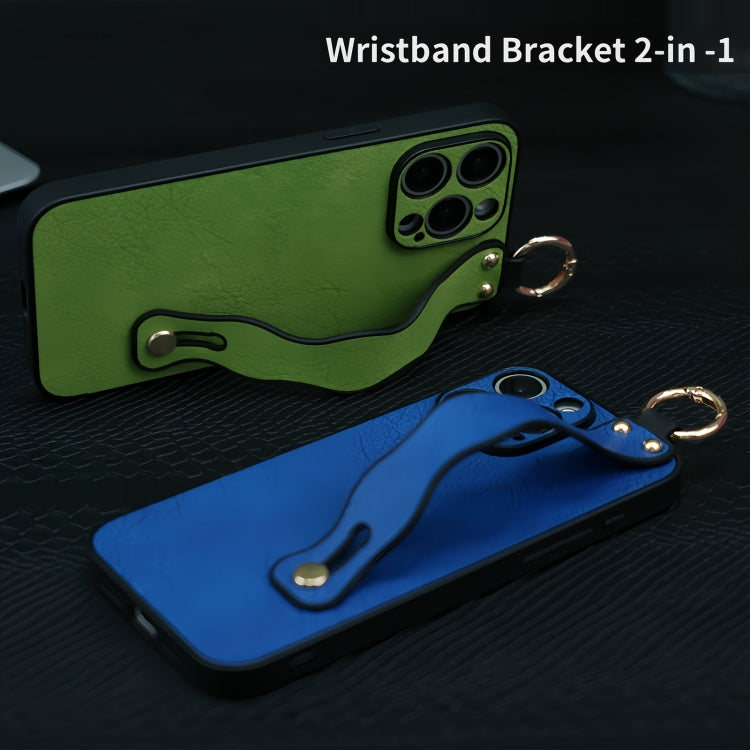 Funda de Teléfono TPU con Soporte de Pulsera Ondulado para iPhone 15 Pro Max (Morado)