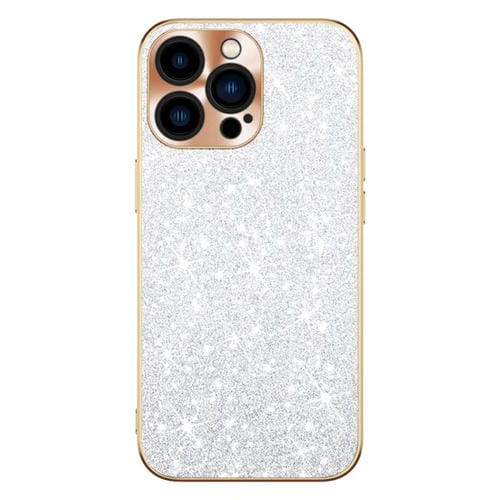 Estuche para Teléfono iPhone 12 Pro Max Anillo de Lente Textura Cd Diamante Estrella (Plateado)