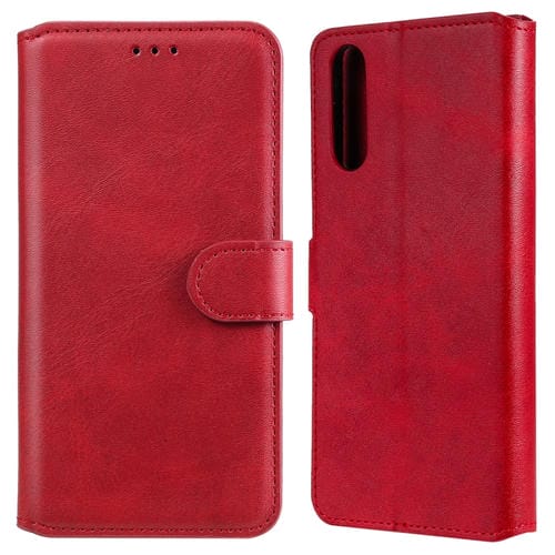 Para Sony Xperia 10 II Classic Calf Texture PU + TPU Funda de cuero con tapa horizontal, con soporte, ranuras para tarjetas y billetera (rojo)