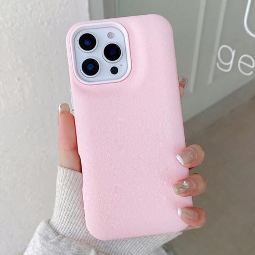 Funda para iPhone 13 Pro Max Cuero Textura (Rosa)