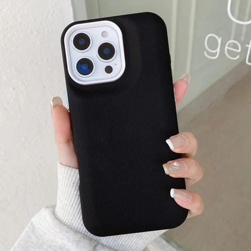 Funda de Cuero para iPhone 13 Pro Max con Textura (Negra)