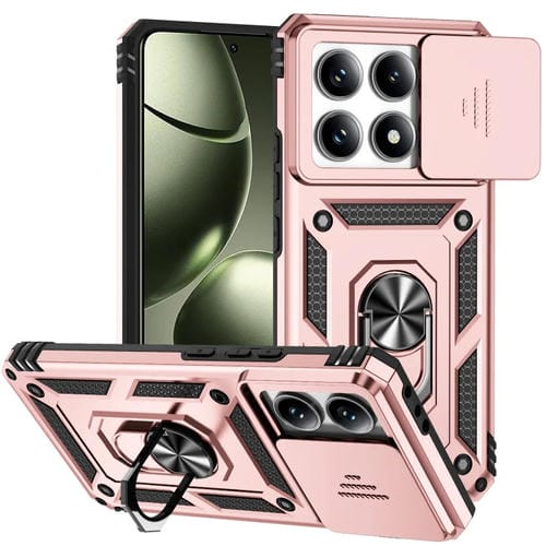 Funda Para Teléfono Con Soporte Deslizante Camshield Para Xiaomi 14T (Oro Rosa)